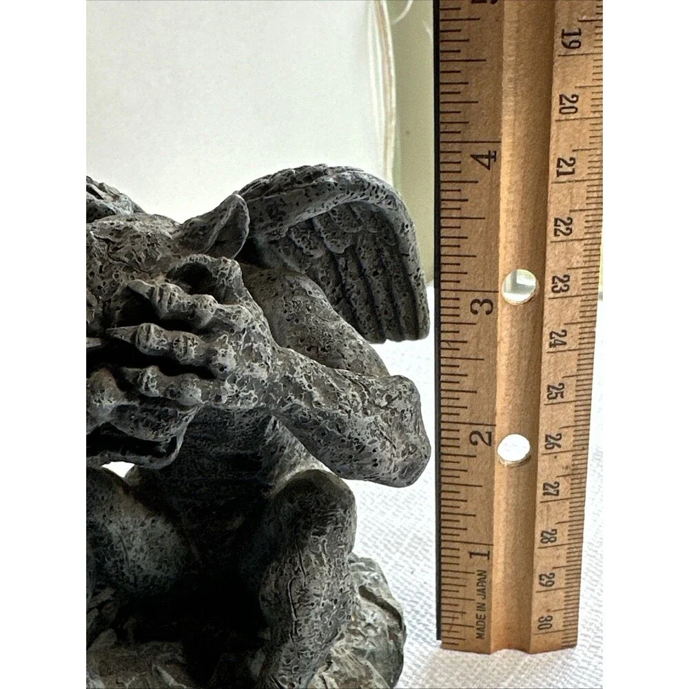 Vintage Summit Collection 4” Gargoyle Statue Figurine Gray Stone See No Evil